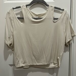 Lululemon shoulder cut out yoga t shirt